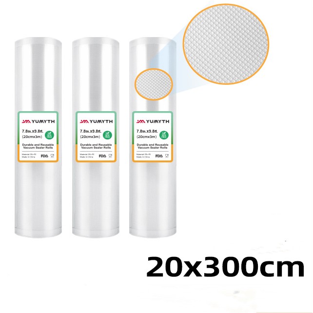 Three vacuum bag rolls showing size options